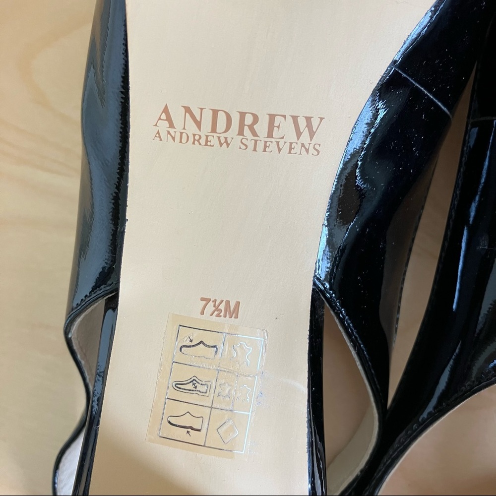 Andrew Stevens black patent leather Francesca heels, women’s size 7.5, worn once - Picture 9 of 14